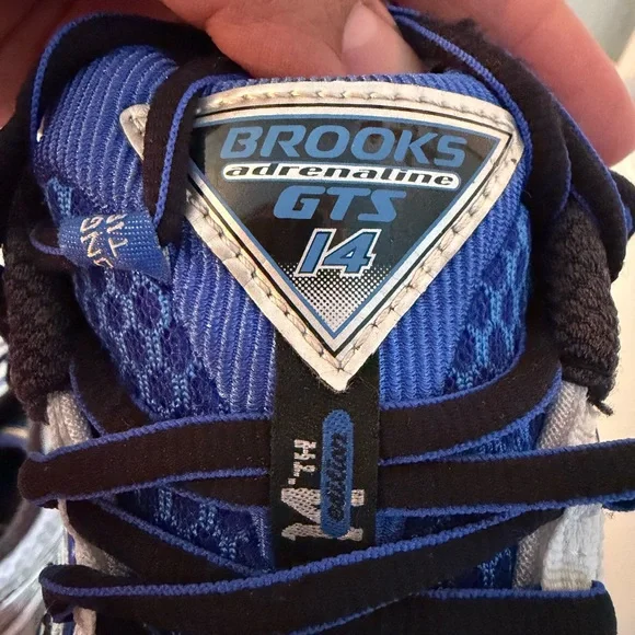BROOKS Adrenaline GTS 14 Men’s Running Shoes Size 10.5 Silver Blue Support - Picture 3 of 13